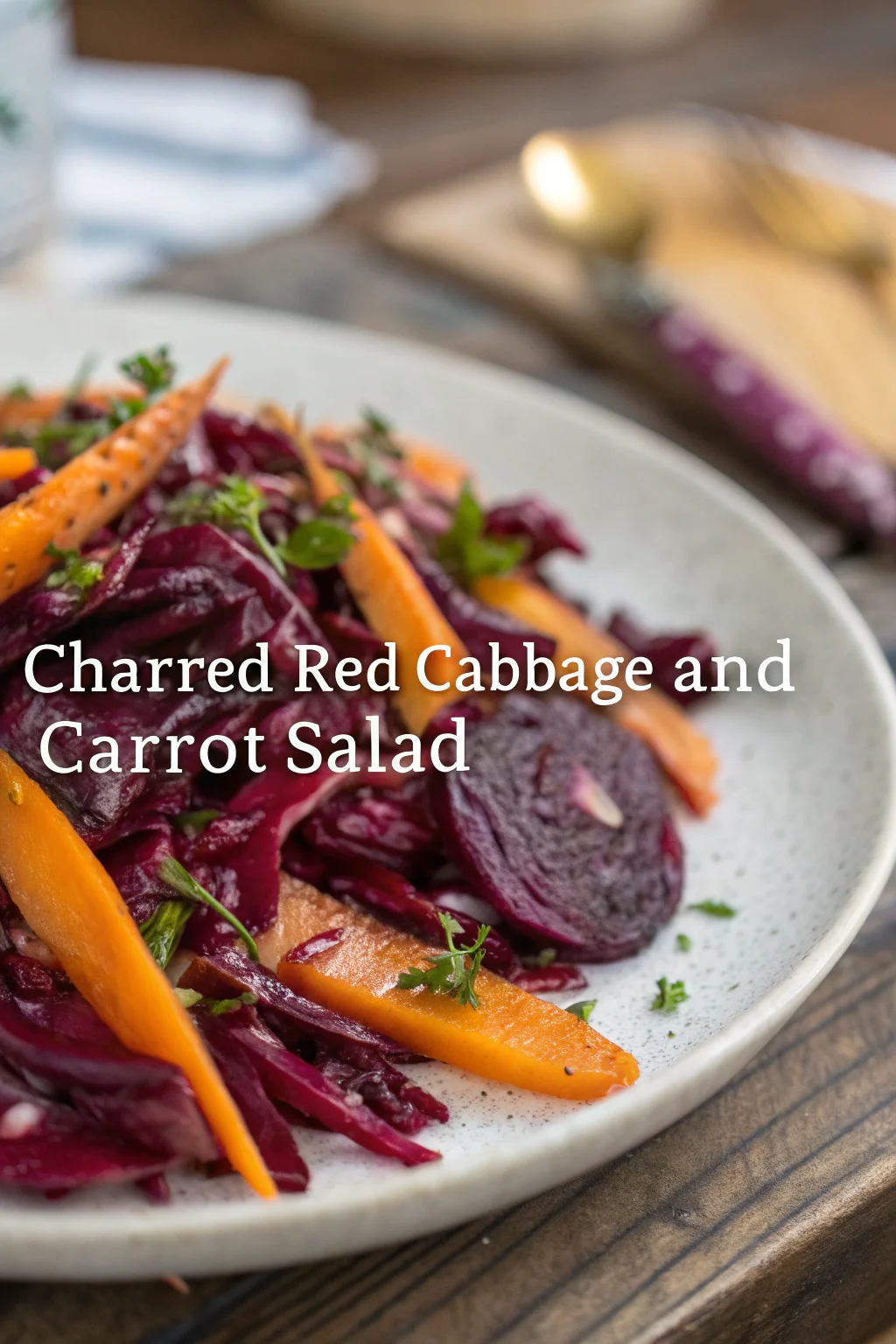 Step by Step Charred Red Cabbage and Carrot Salad