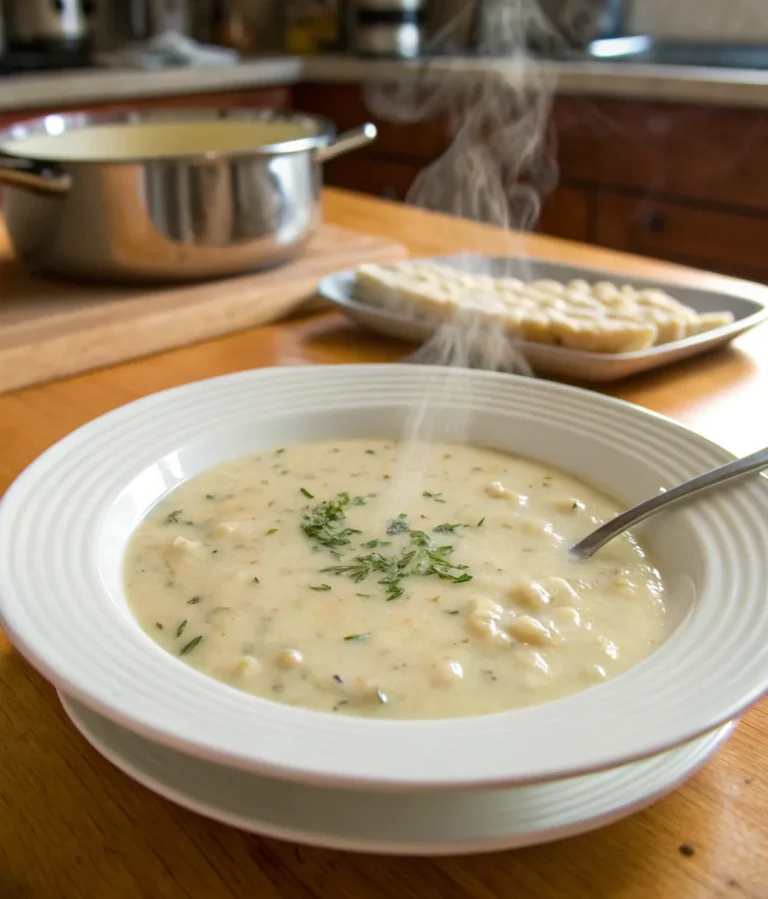 A delicious plate of Creamy Italian White Bean Soup