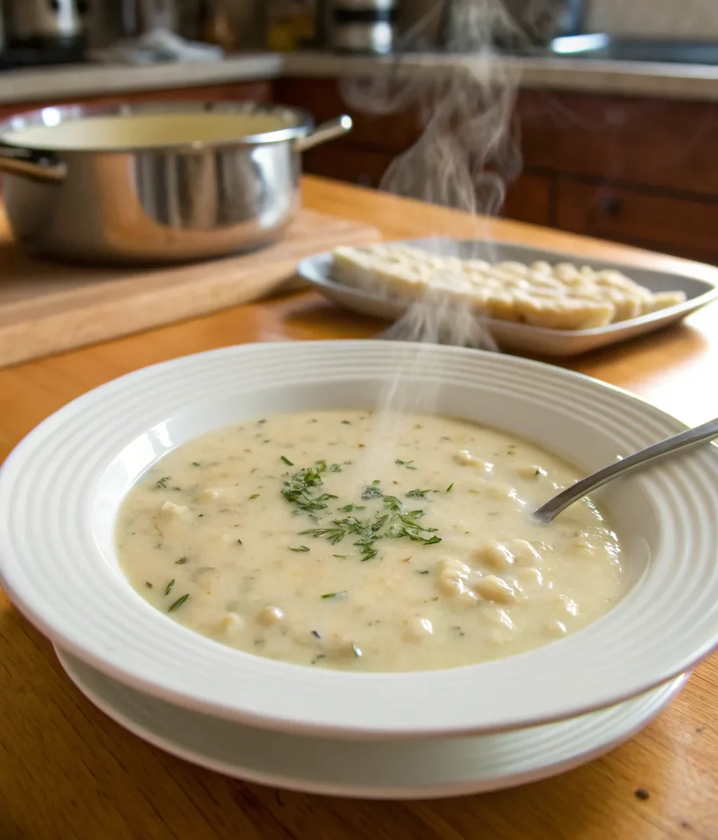 A delicious plate of Creamy Italian White Bean Soup
