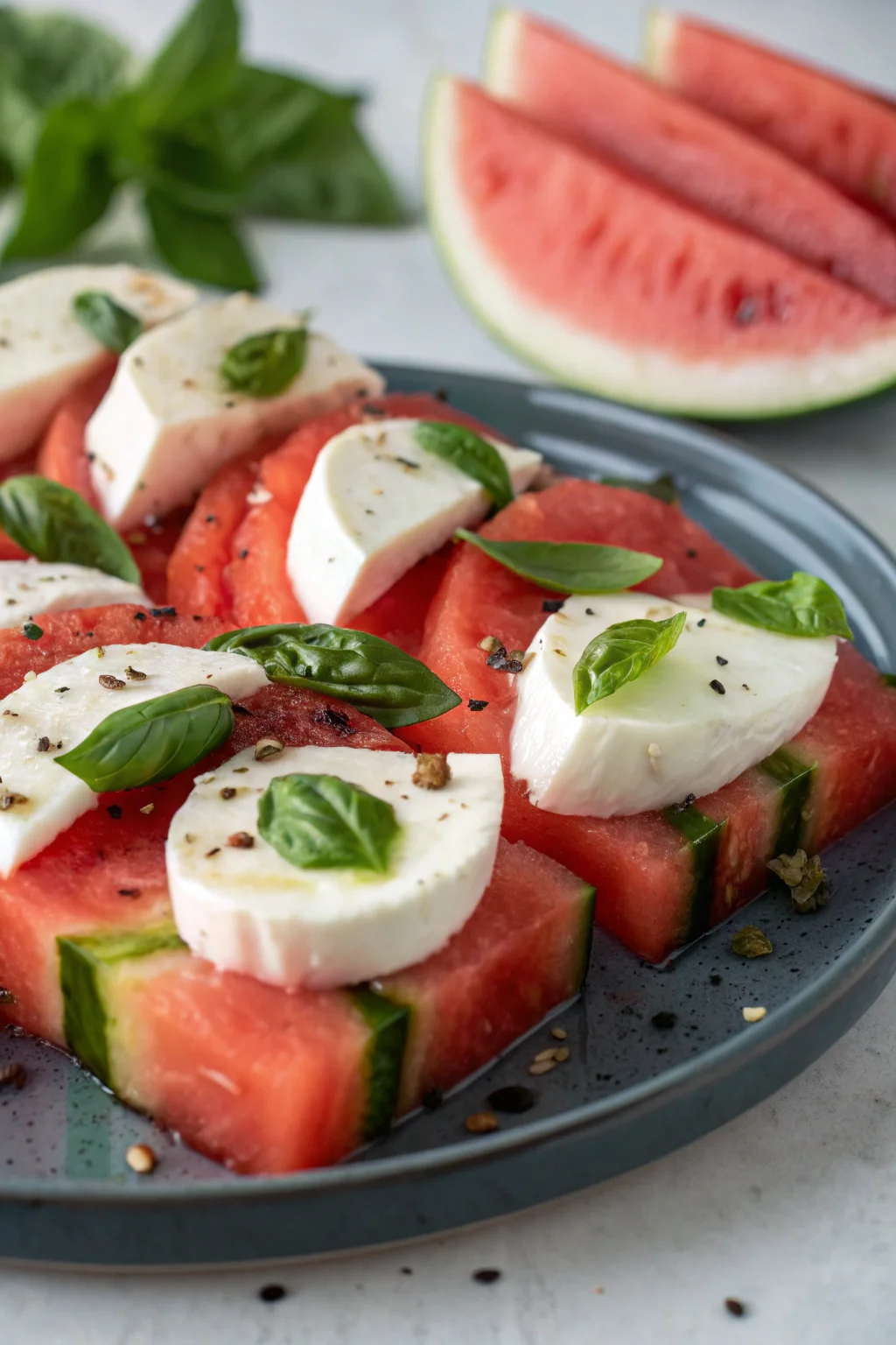 Step by Step Watermelon Caprese Appetizer
