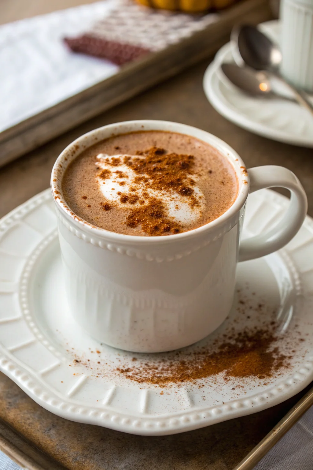 A delicious plate of Pumpkin Spice Hot Chocolate
