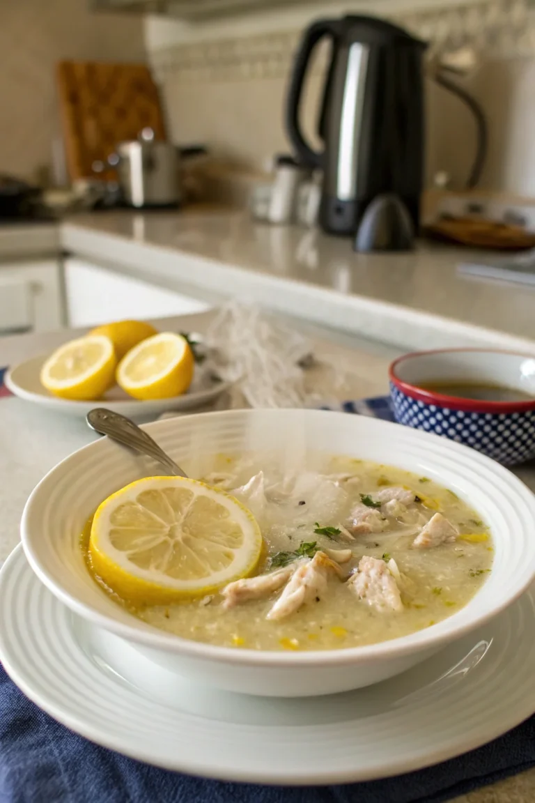 A delicious plate of Greek Lemon Chicken Soup