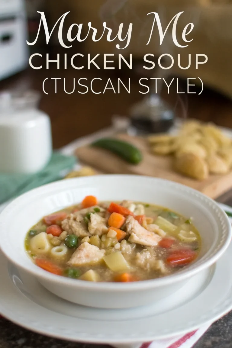 A delicious plate of Marry Me Chicken Soup (Tuscan Style)