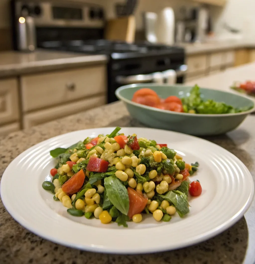 A delicious plate of Sufferin' Succotash Salad