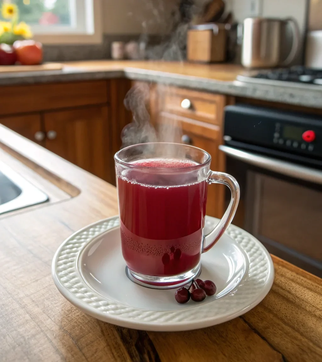 A delicious plate of Hot Spiced Cranberry Cider