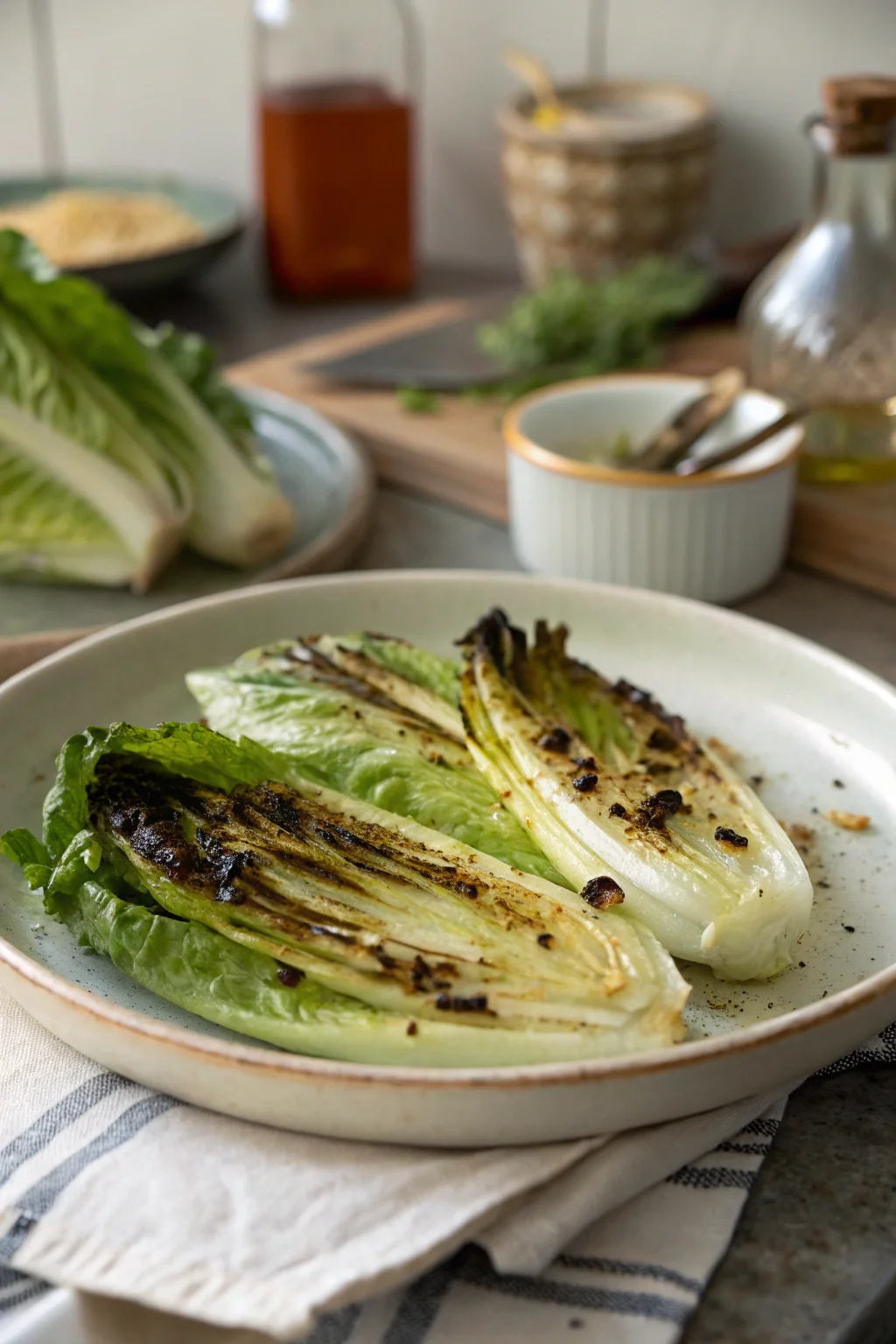 Grilled Hearts of Romaine