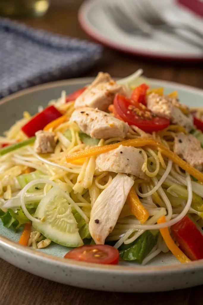 Step by Step Chicken Noodle Salad