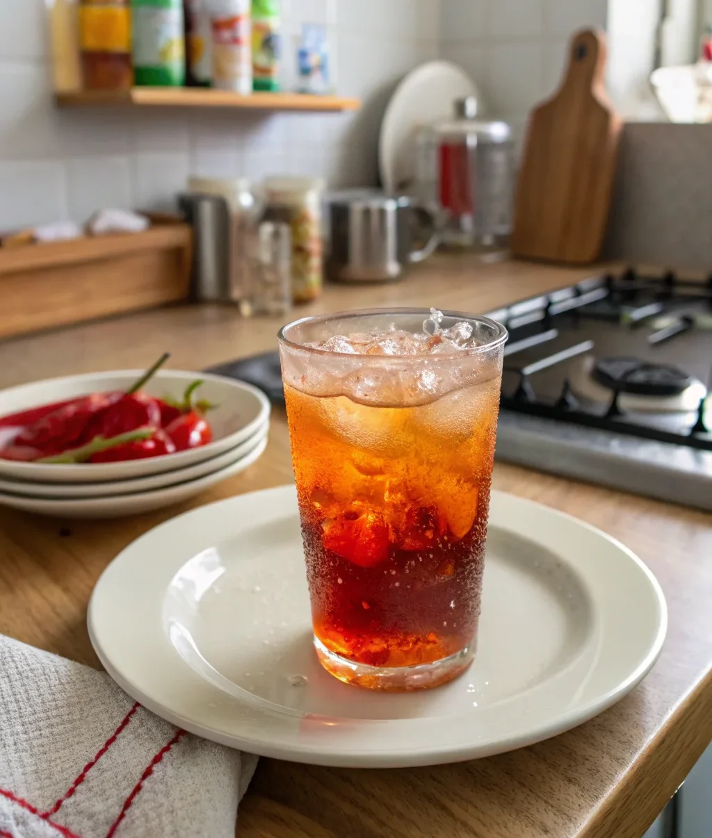 A delicious plate of Flaming Doctor Pepper