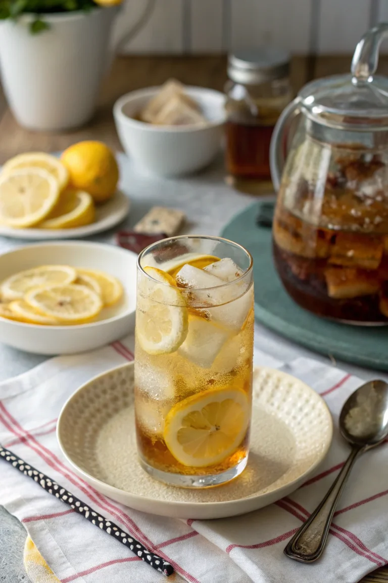 A delicious plate of Lemon Vanilla Iced Tea