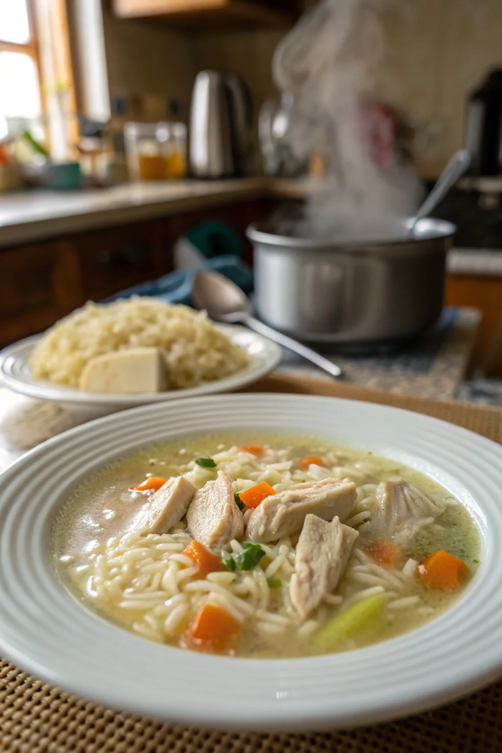 Easy Chicken, Rice, and Noodle soup