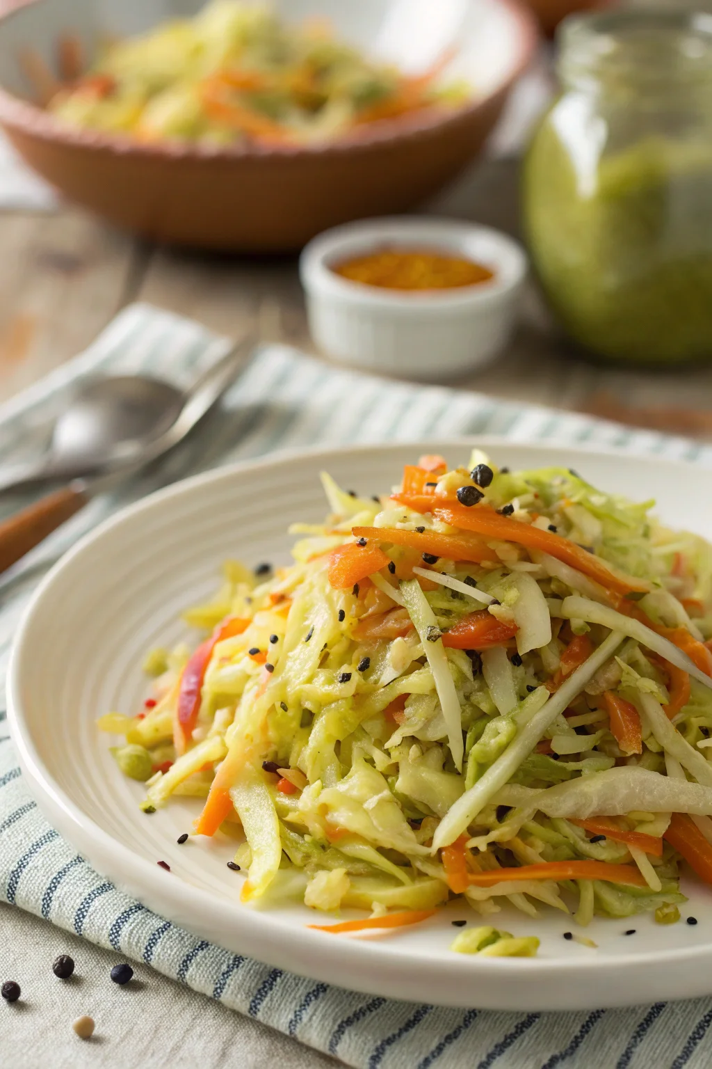 Sweet, Hot Mustard Slaw