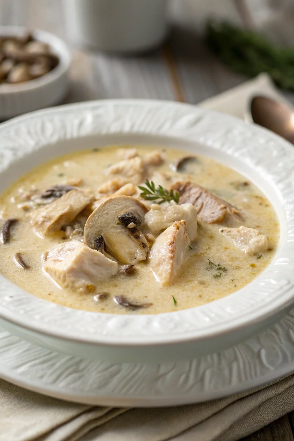 Creamy Chicken and Mushroom Soup