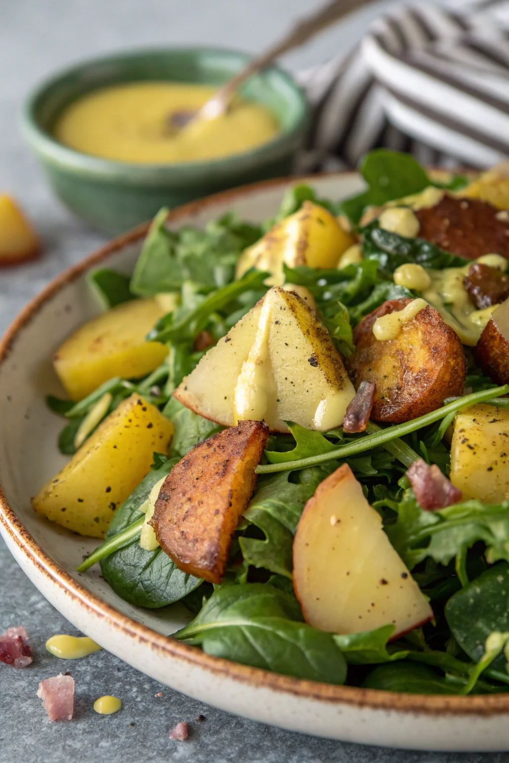 Step by Step Potato and Mustard Greens Salad