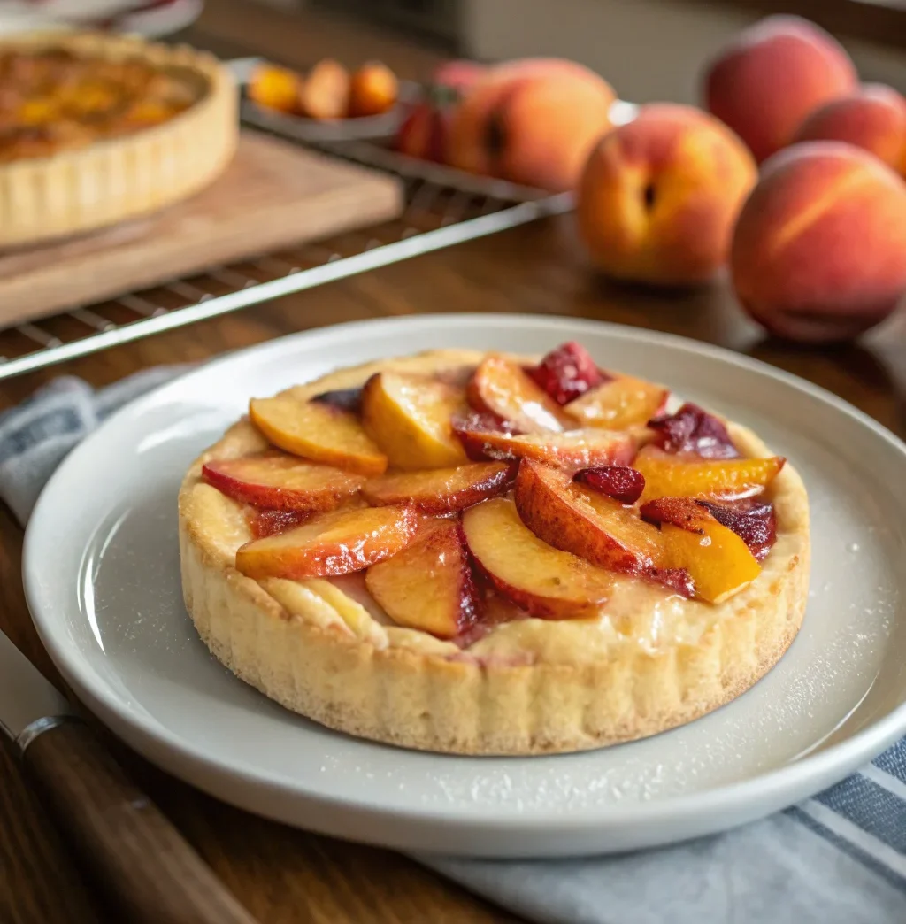 A delicious plate of Fresh Peach Dessert
