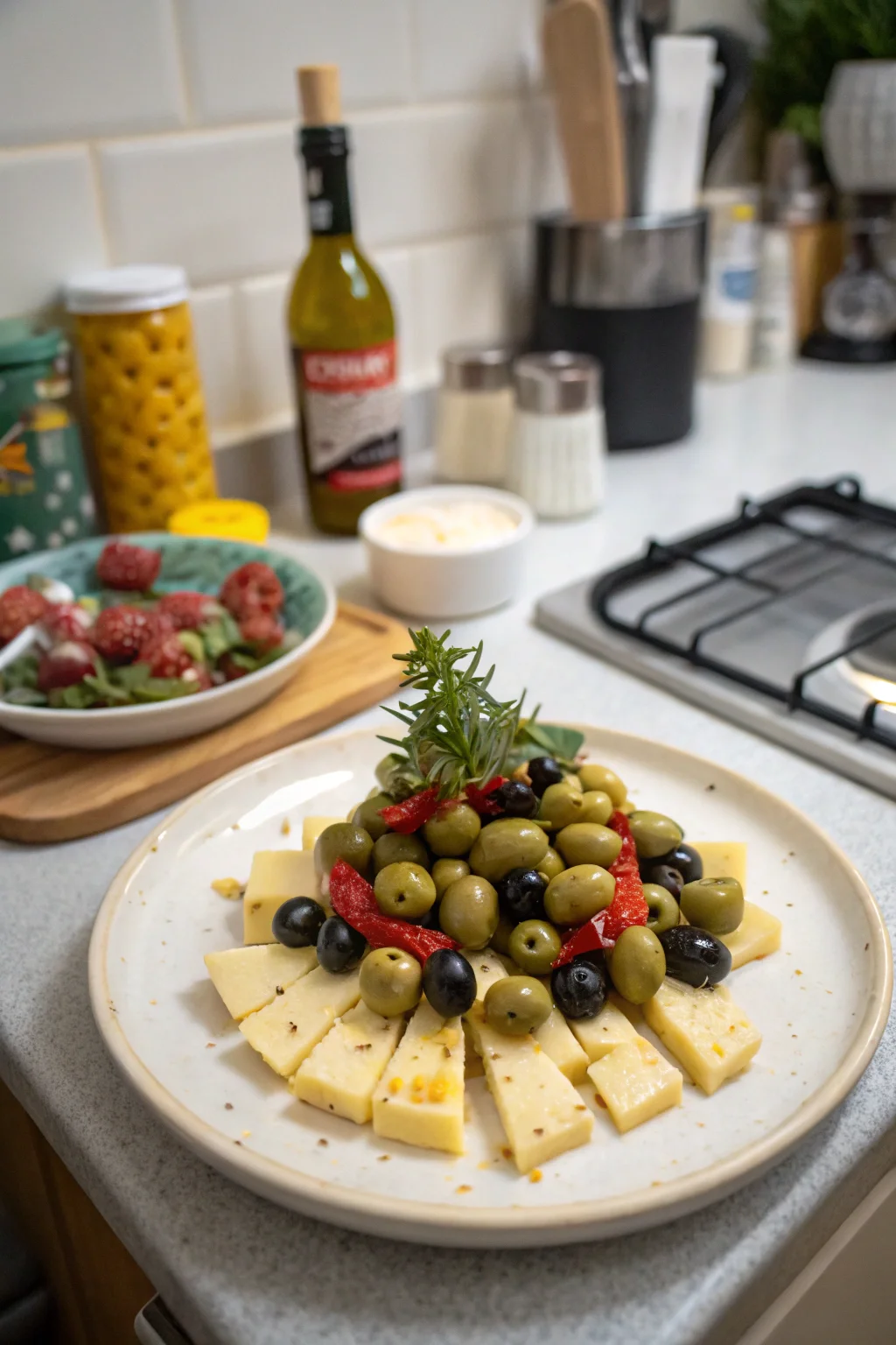 Festive Olive and Cheese Appetizer