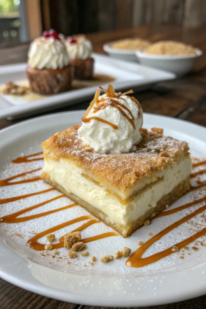 A delicious plate of Sopapilla Cheesecake Dessert