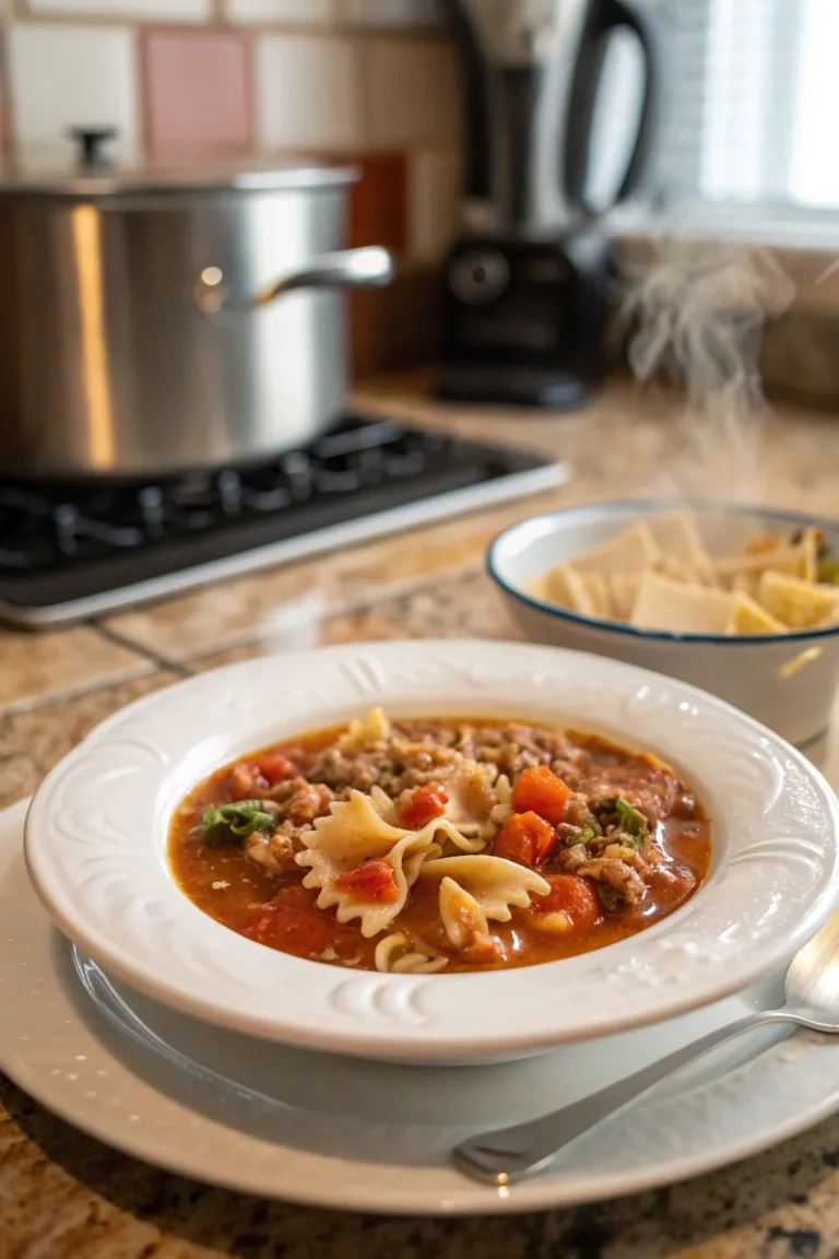 A delicious plate of Lasagna Soup Recipe