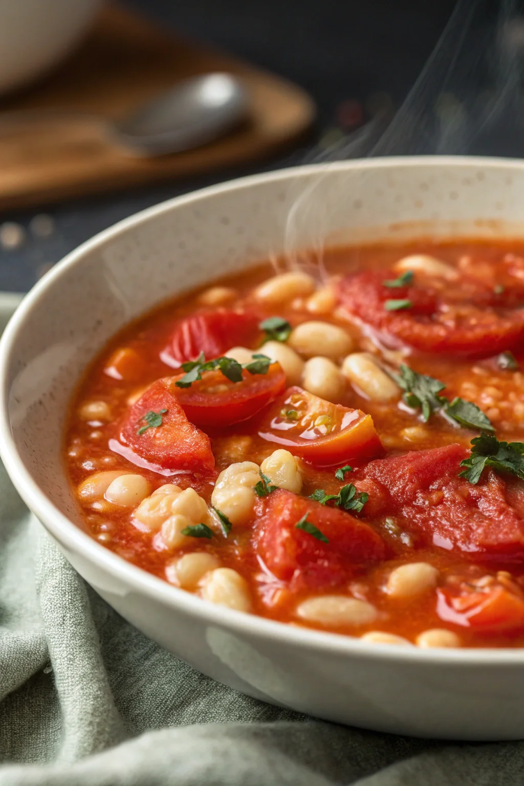 Step by Step Tomato White Bean Soup