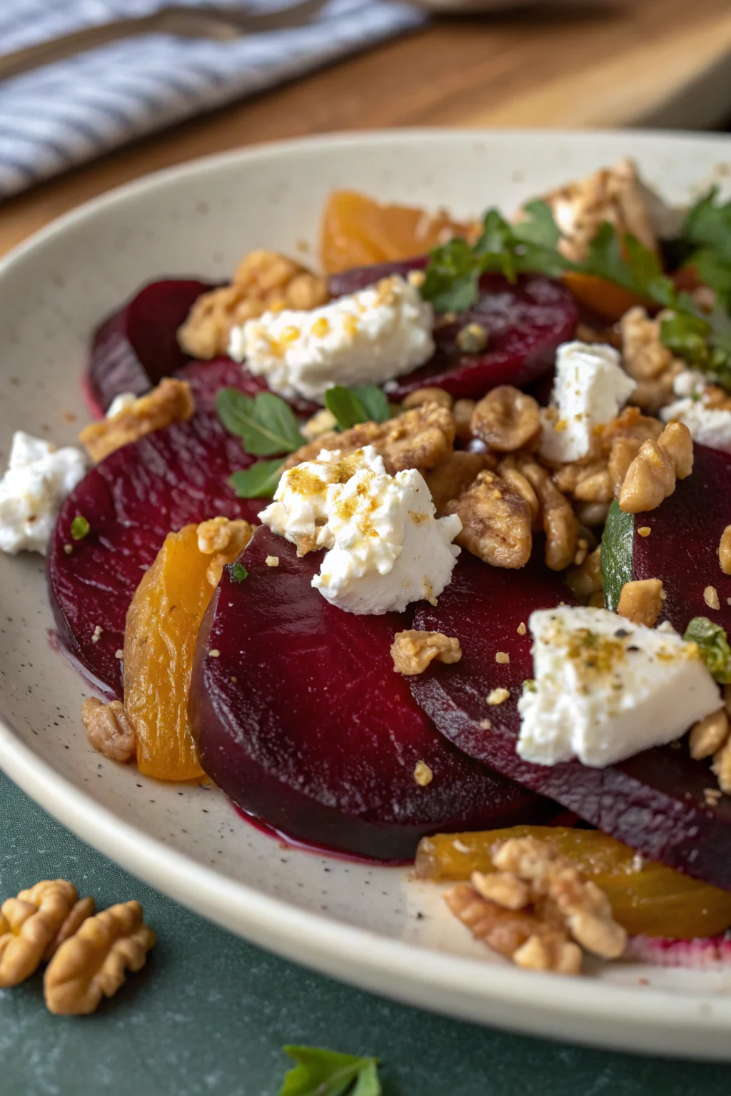 Step by Step Roasted Beets with Goat Cheese and Walnuts