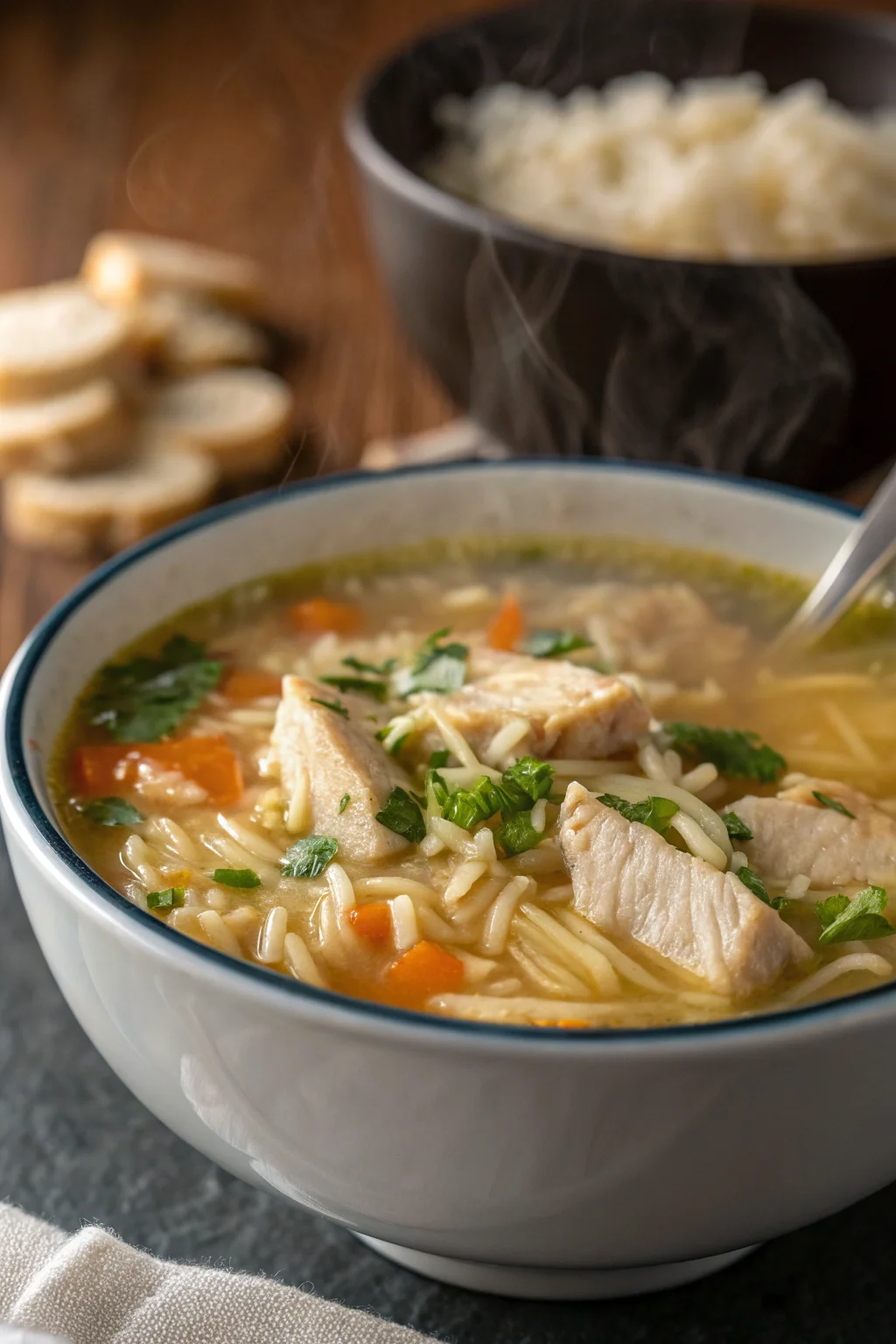 Step by Step Easy Chicken, Rice, and Noodle soup