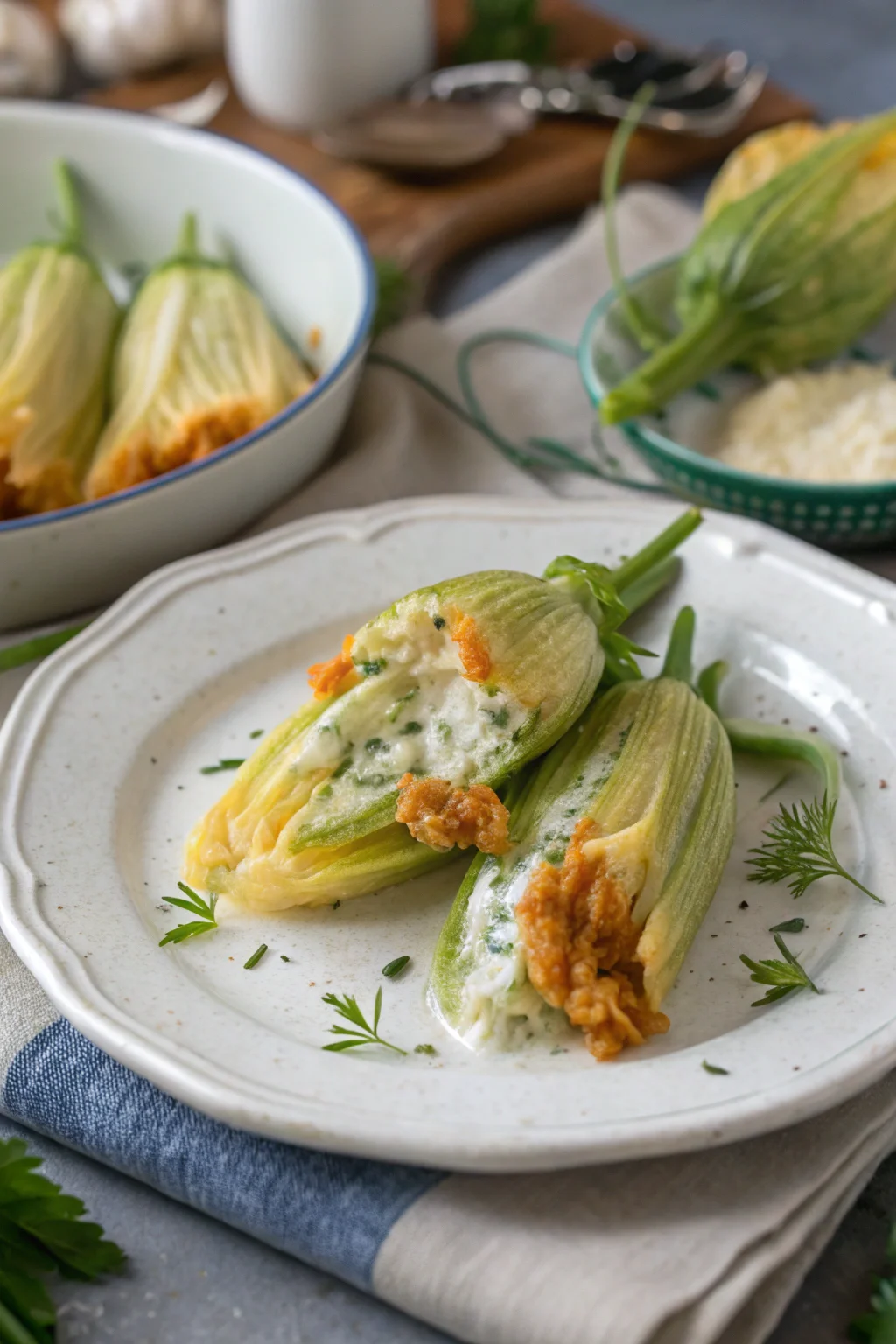 Gluten-Free Stuffed Zucchini Blossoms (Fior di Zucca Ripieni)