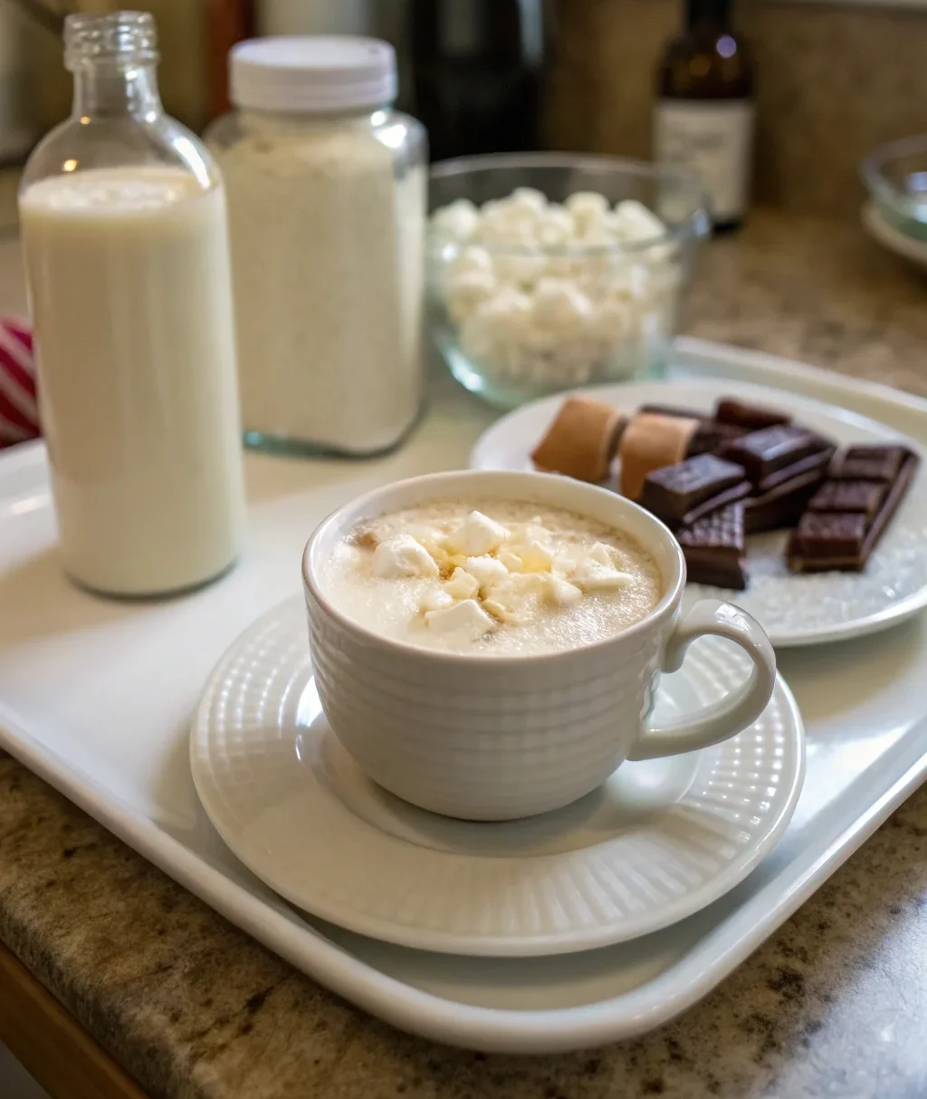 A delicious plate of Homemade White Hot Chocolate Mix