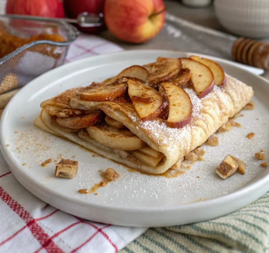 A delicious plate of Apple Enchilada Dessert