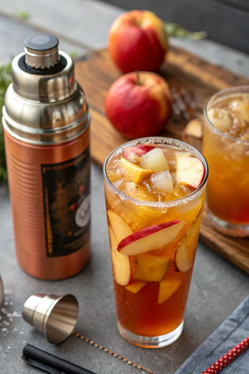 Step by Step Cider-Bourbon Thermos Cocktail