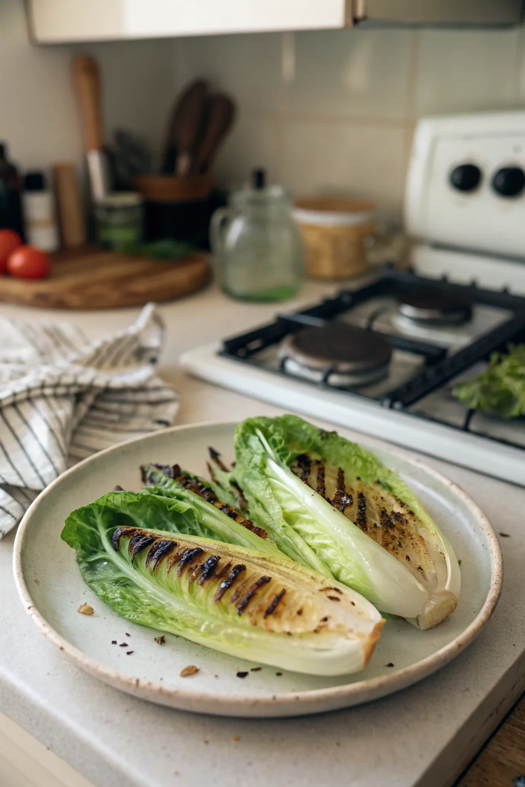 Grilled Hearts of Romaine