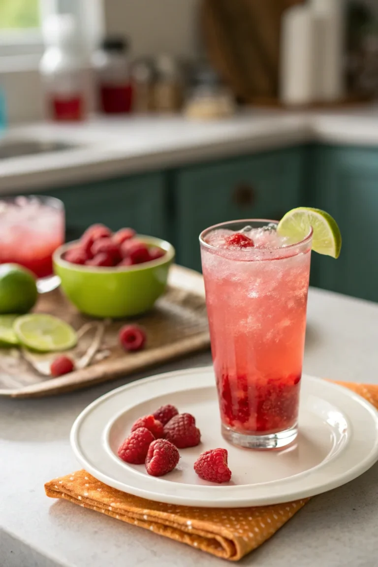 A delicious plate of Raspberry Limeade Splash