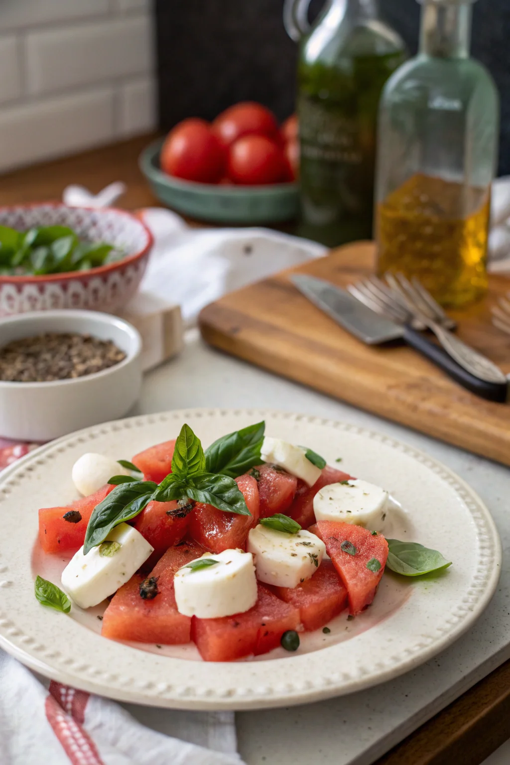 Watermelon Caprese Appetizer