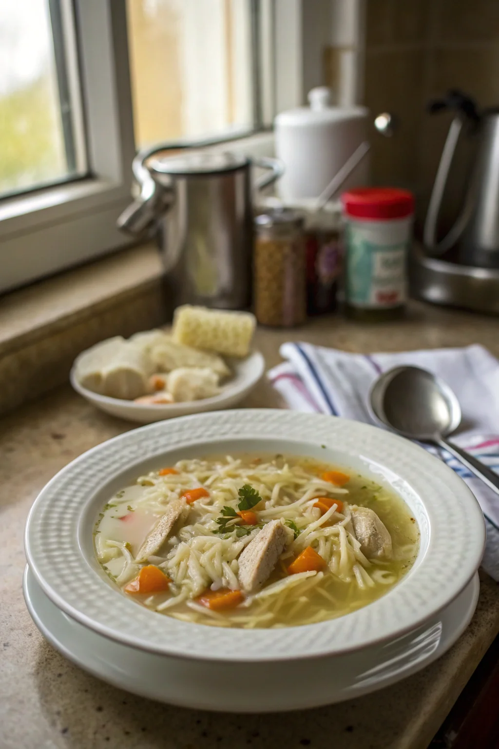 Easy Chicken, Rice, and Noodle soup