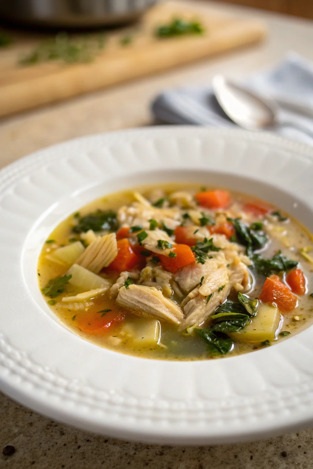 A delicious plate of Tuscan Chicken Soup