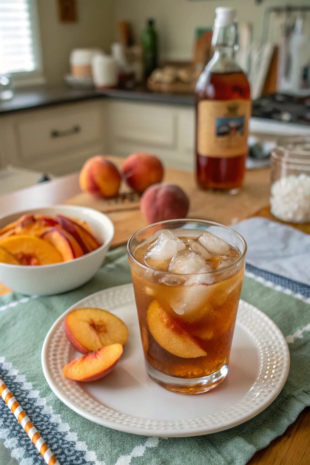 Peach Whiskey Iced Tea
