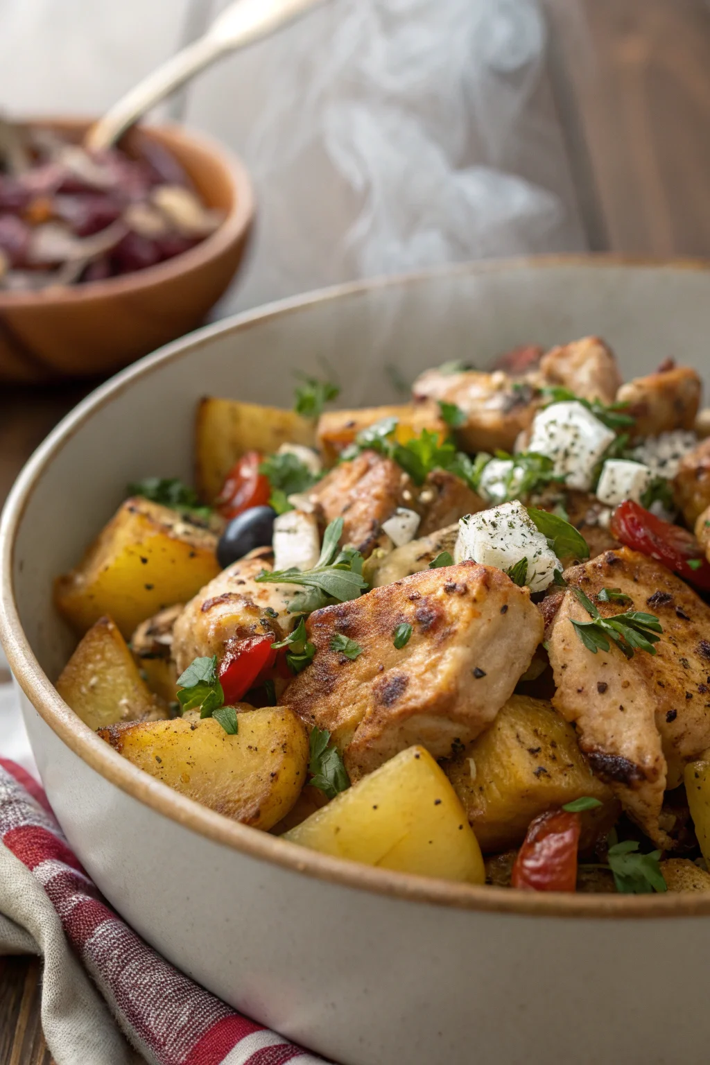 Step by Step Greek Chicken and Potato Bowl