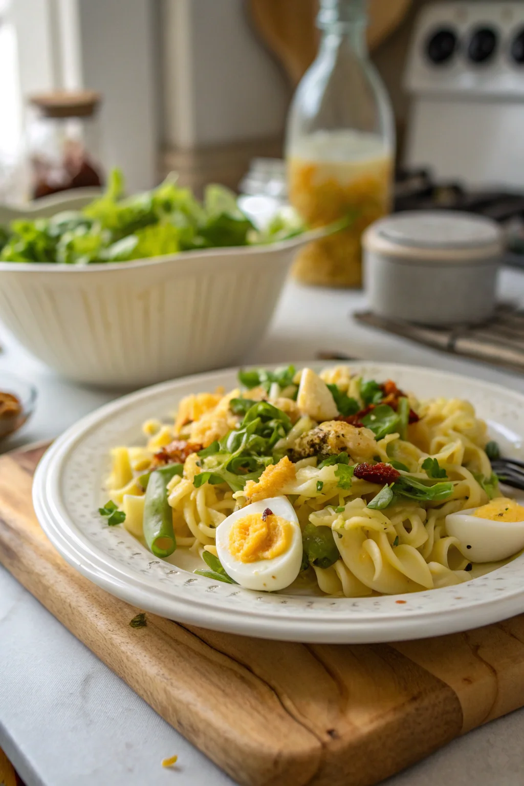 Deviled Egg Noodle Salad