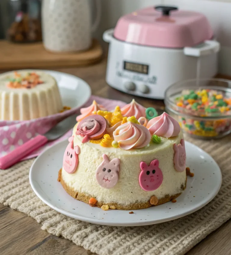 A delicious plate of Piggy Pudding Dessert Cake