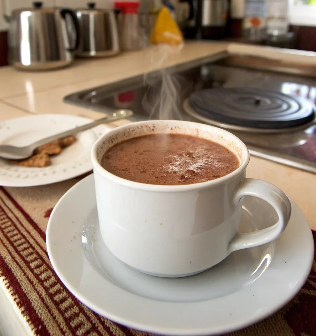 A delicious plate of Champurrado (Mexican Hot Chocolate)