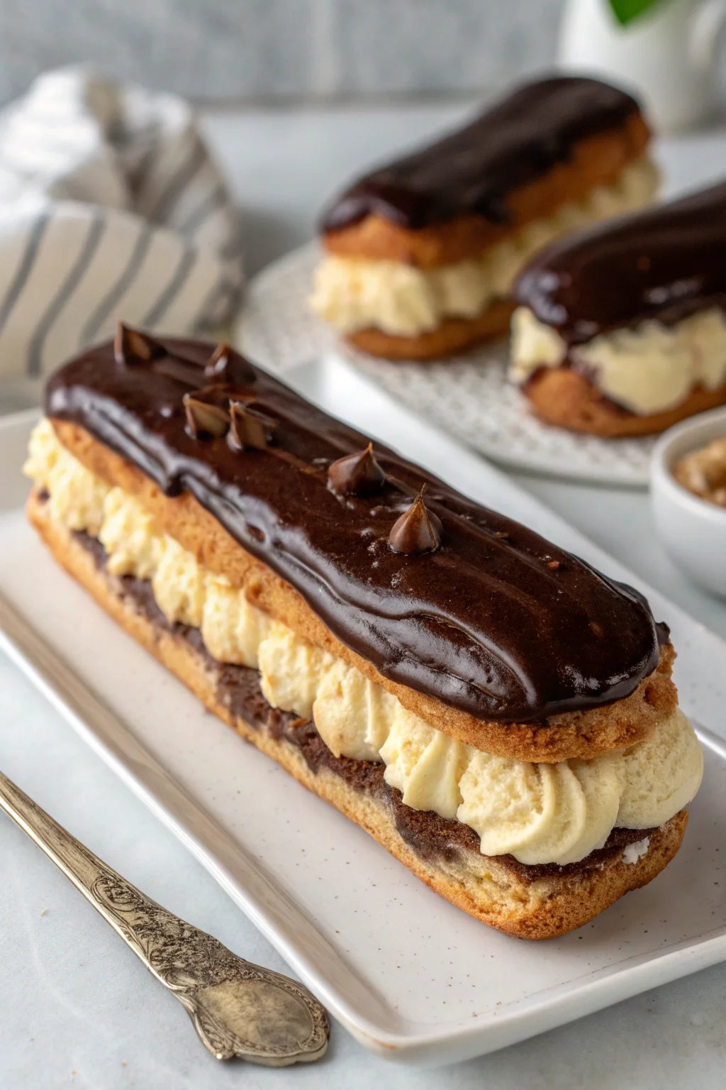 A delicious plate of Chocolate Éclair Dessert
