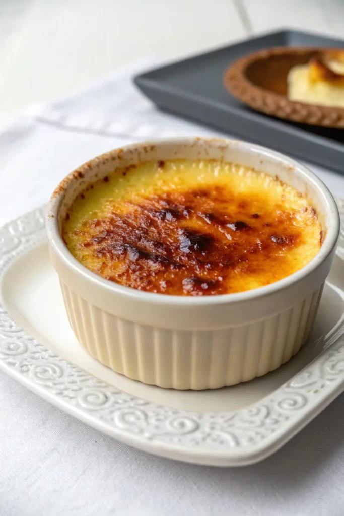 A delicious plate of Simple Crème Brûlée Dessert