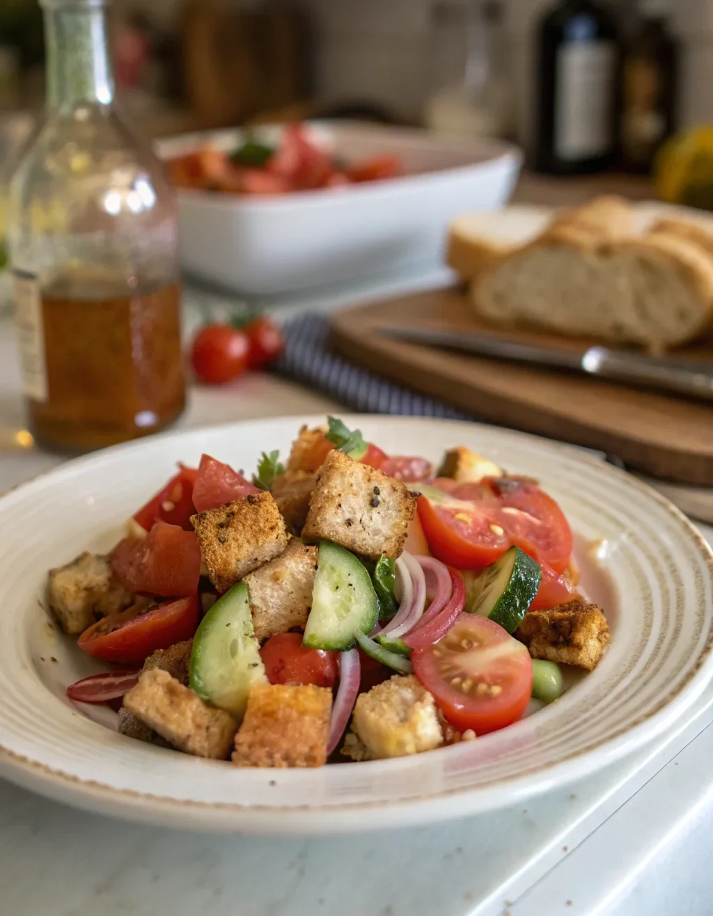 A delicious plate of Chef John's Panzanella