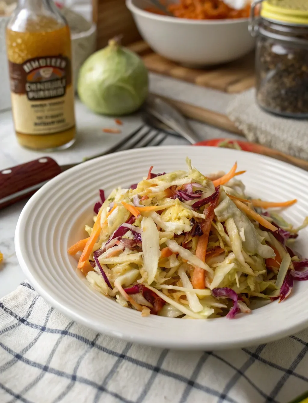 A delicious plate of Sweet, Hot Mustard Slaw