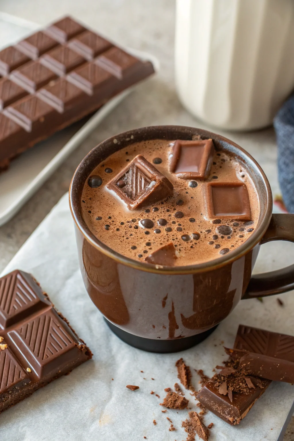 Step by Step Chocolate Bar Hot Chocolate