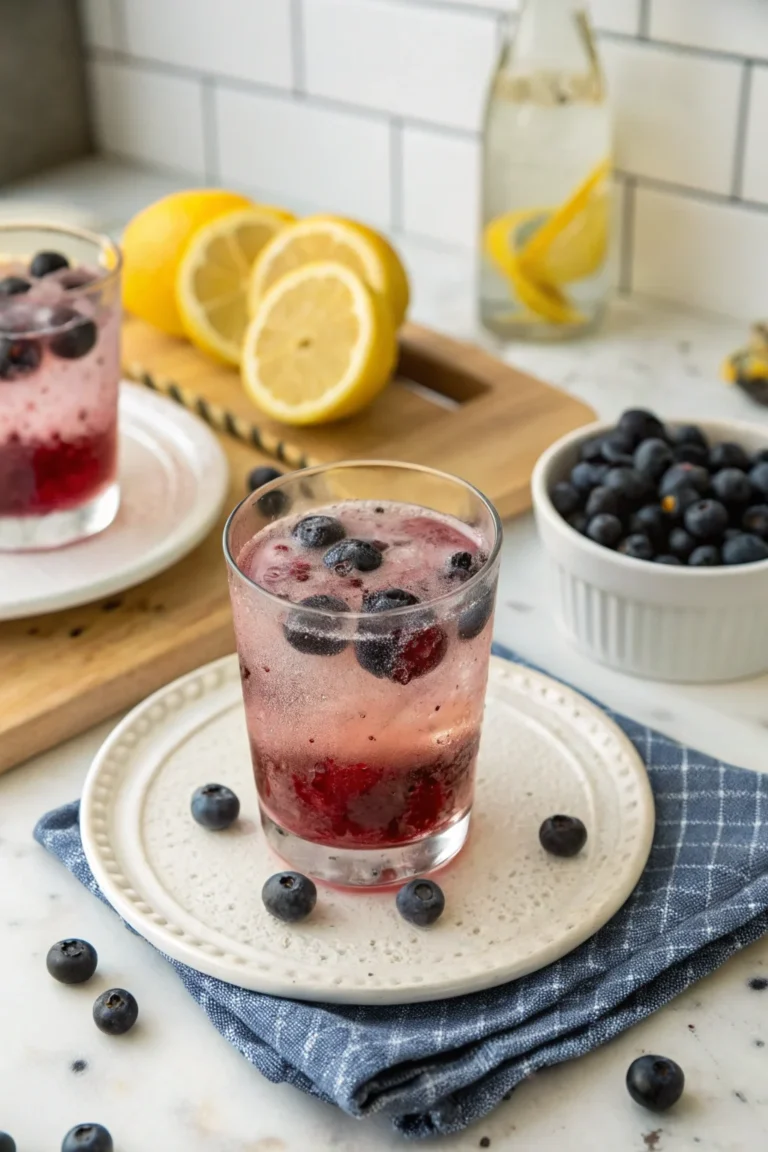 A delicious plate of Blueberry Lemon Fizz