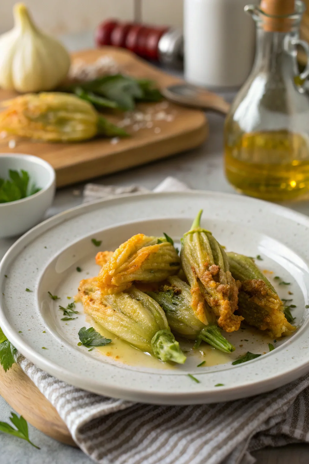 Fried Stuffed Squash Blossoms