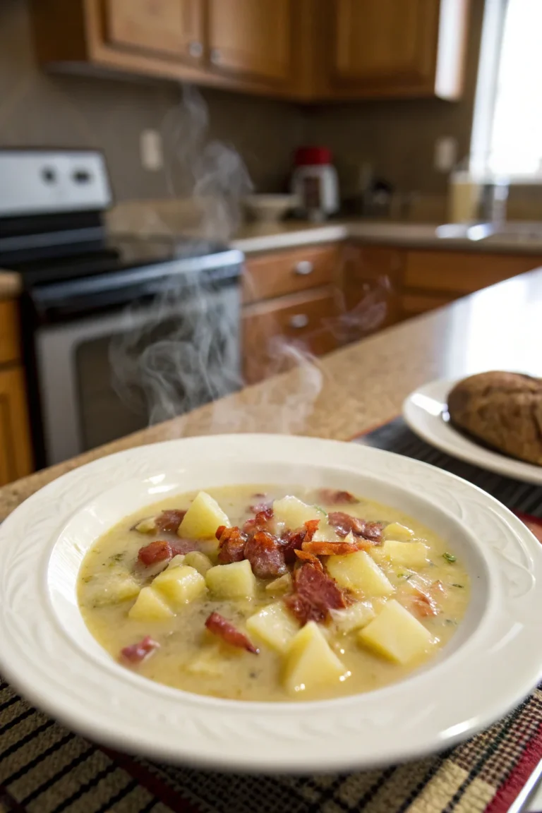 A delicious plate of Baked Potato Soup
