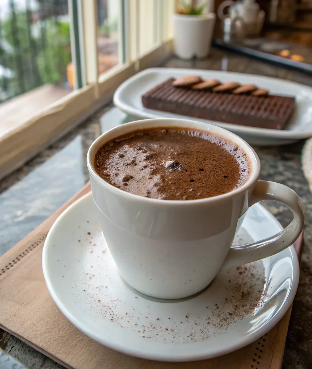 A delicious plate of Chocolate Santafereño (Colombian-Style Hot Chocolate)