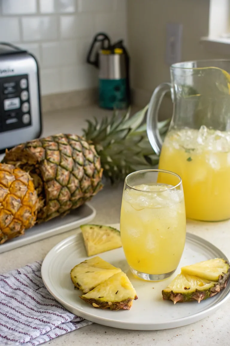 A delicious plate of Tropical Pineapple Lemonade Punch