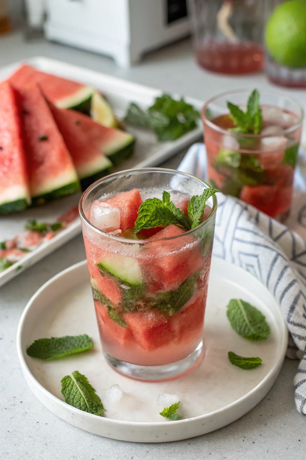 Refreshing Sweet Watermelon Mint Summer Mocktail