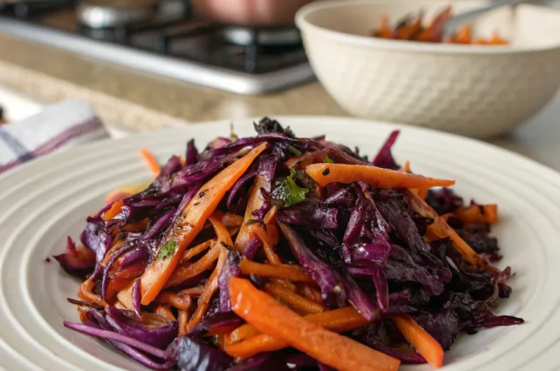 Charred Red Cabbage and Carrot Salad